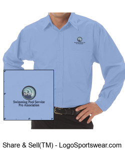 Men's Long Sleeve Dress shirt light blue with SPSPA Logo Design Zoom